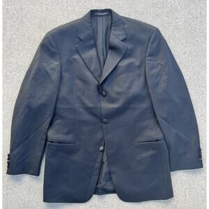 HUGO BOSS Baker Jazz Blazer 100% Wool Black Tuxedo Suit Men's Size 38R